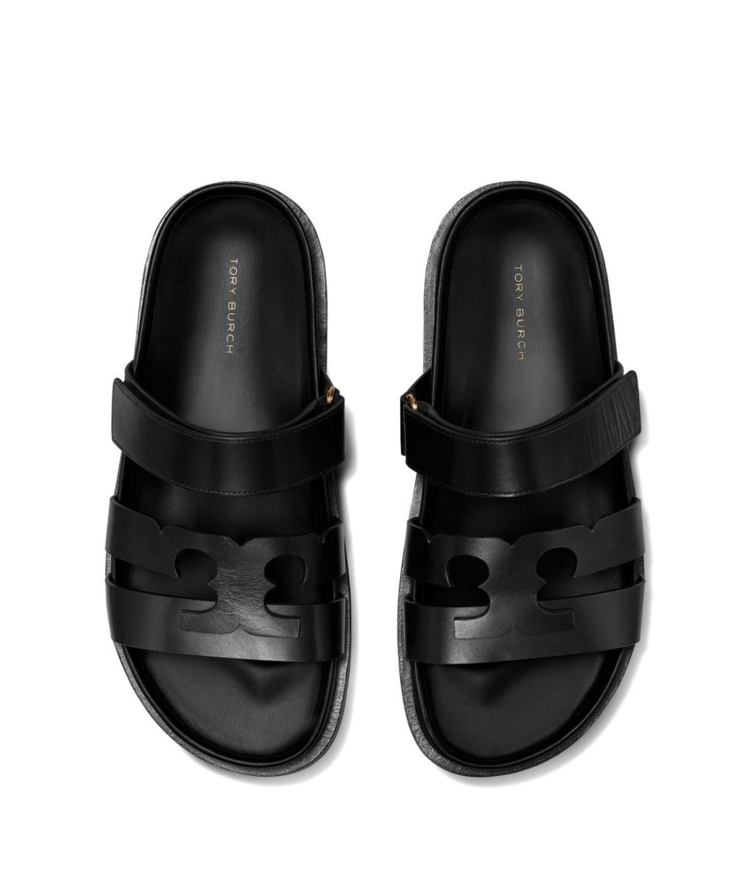 TORY BURCH Черные кожаные сандалии, фото 2