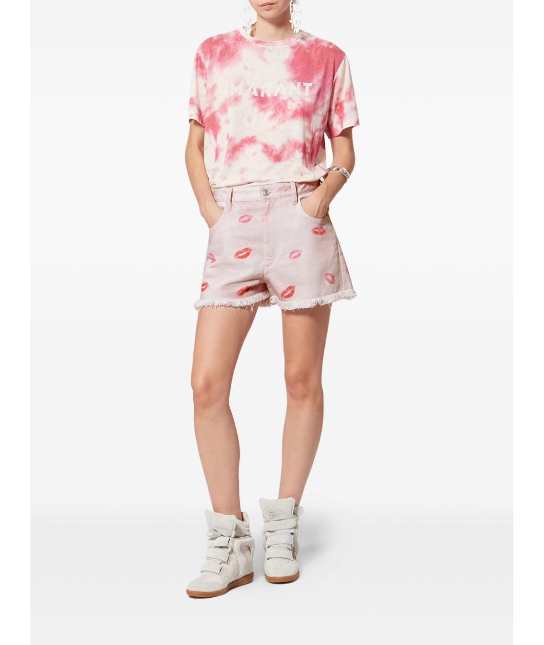 ISABEL MARANT Розовые хлопковые шорты, фото 4