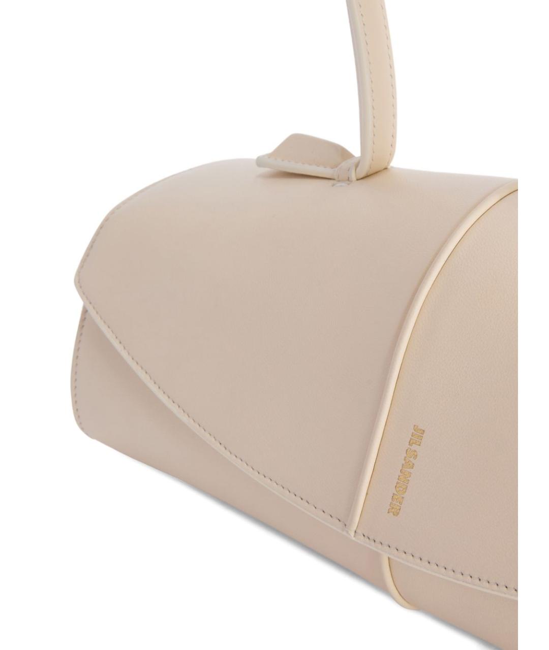 JIL SANDER Бежевая кожаная сумка тоут, фото 2