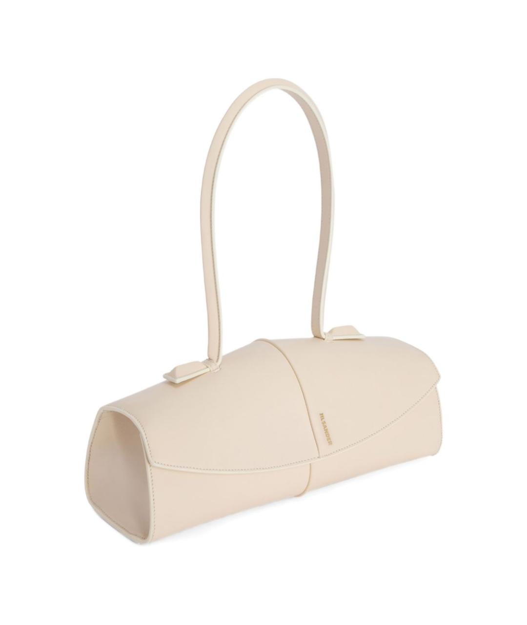 JIL SANDER Бежевая кожаная сумка тоут, фото 3