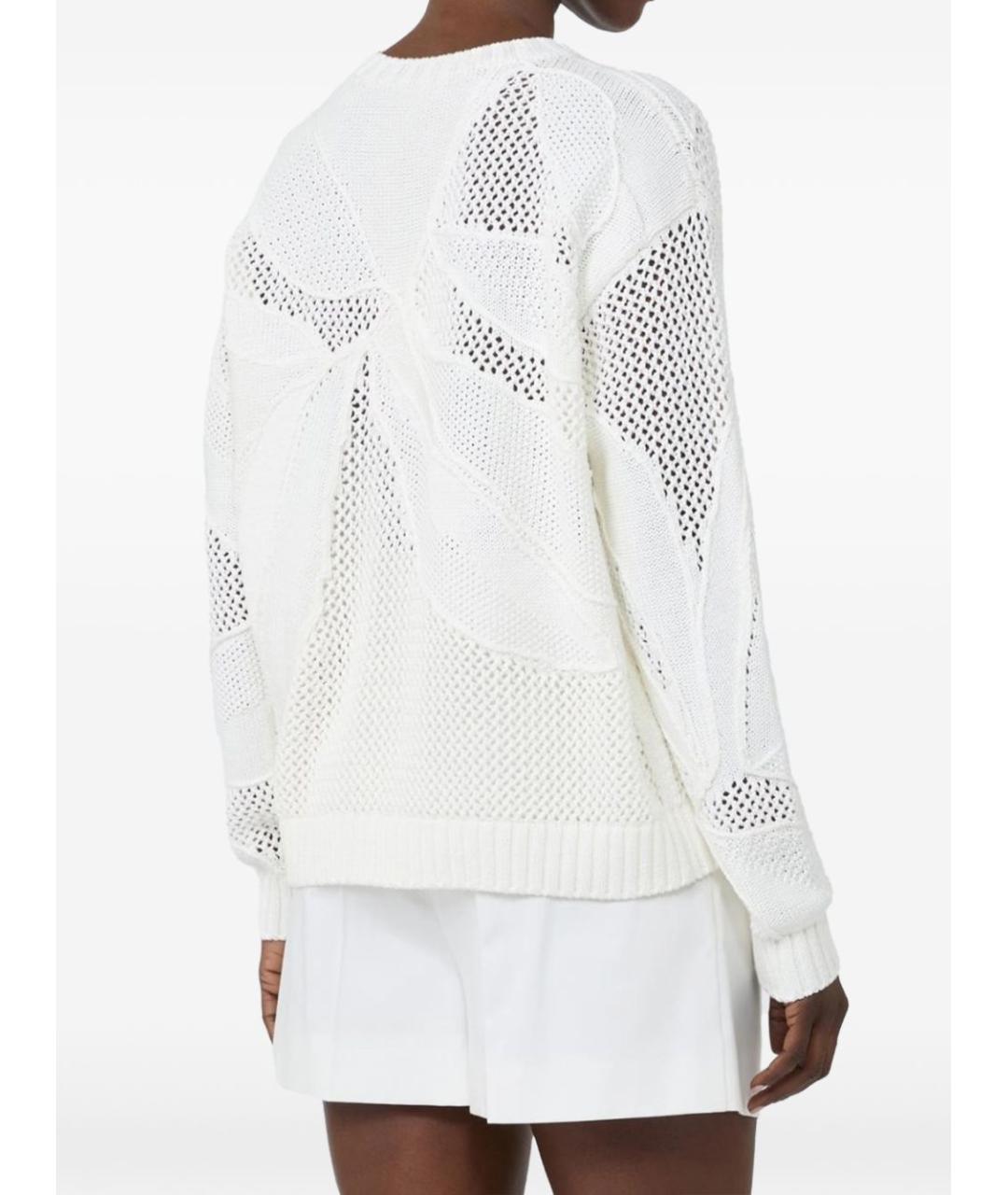 MAX MARA Белый хлопковый джемпер / свитер, фото 3