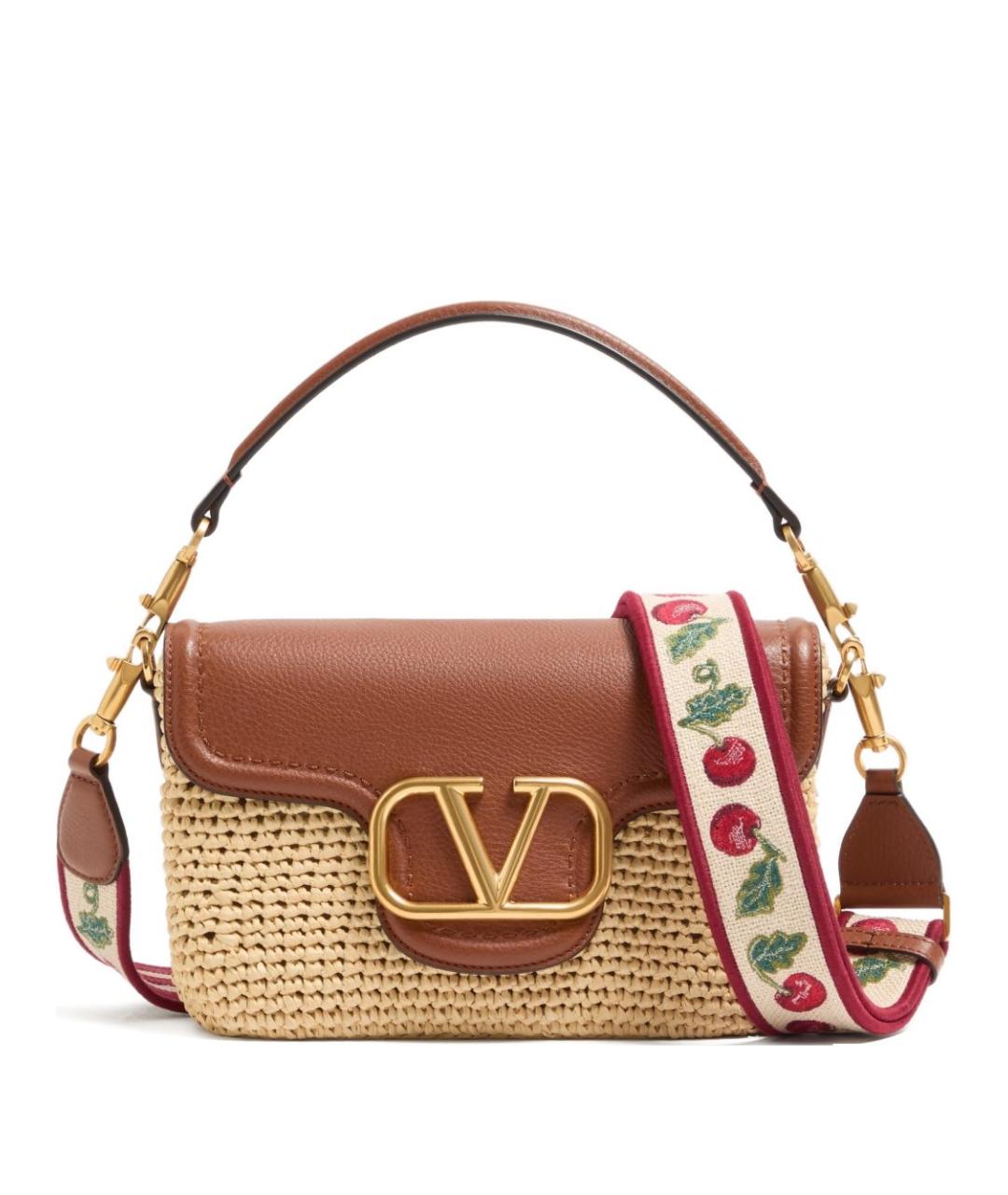 VALENTINO Бежевая пелетеная сумка через плечо, фото 1