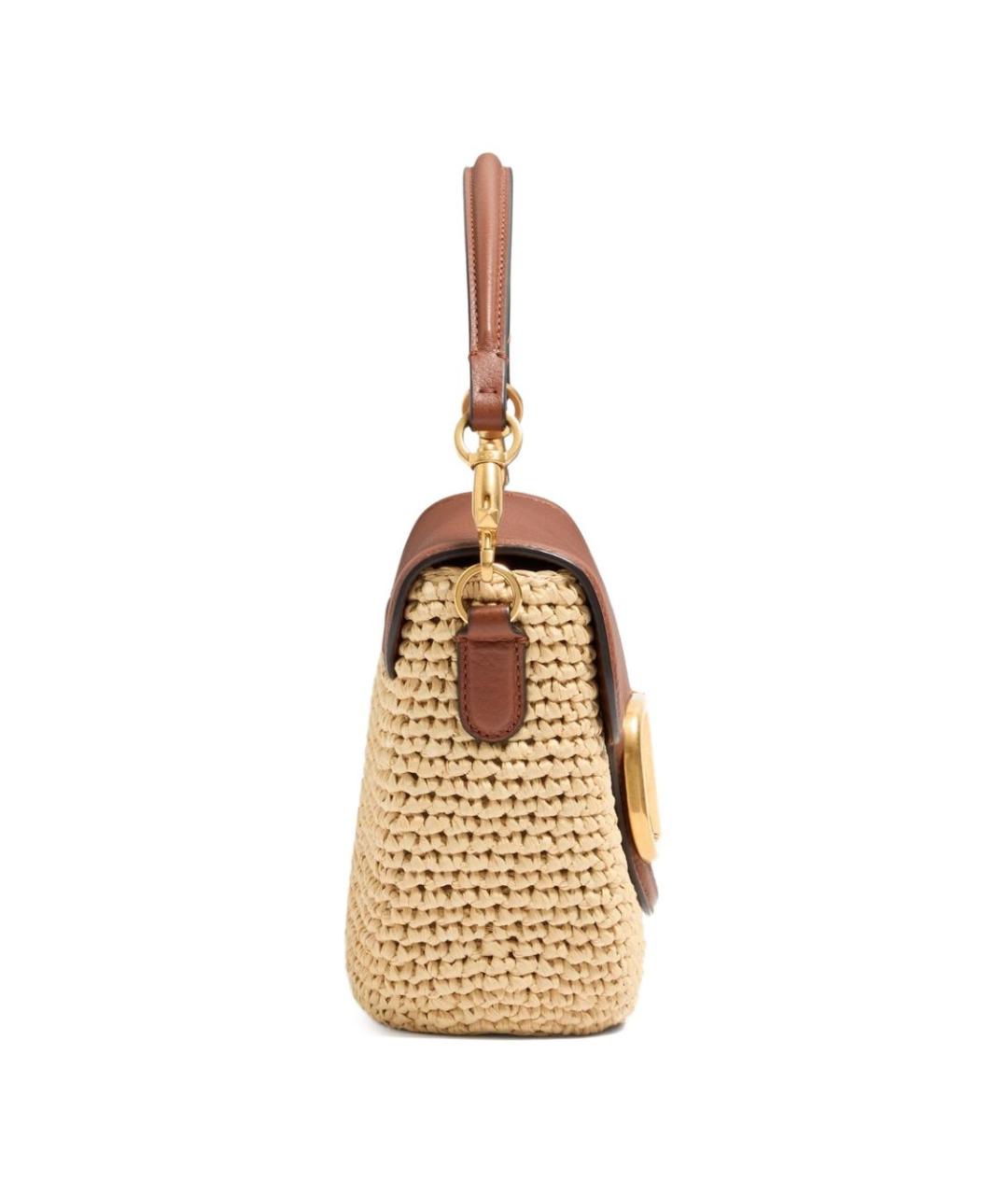 VALENTINO Бежевая пелетеная сумка через плечо, фото 4