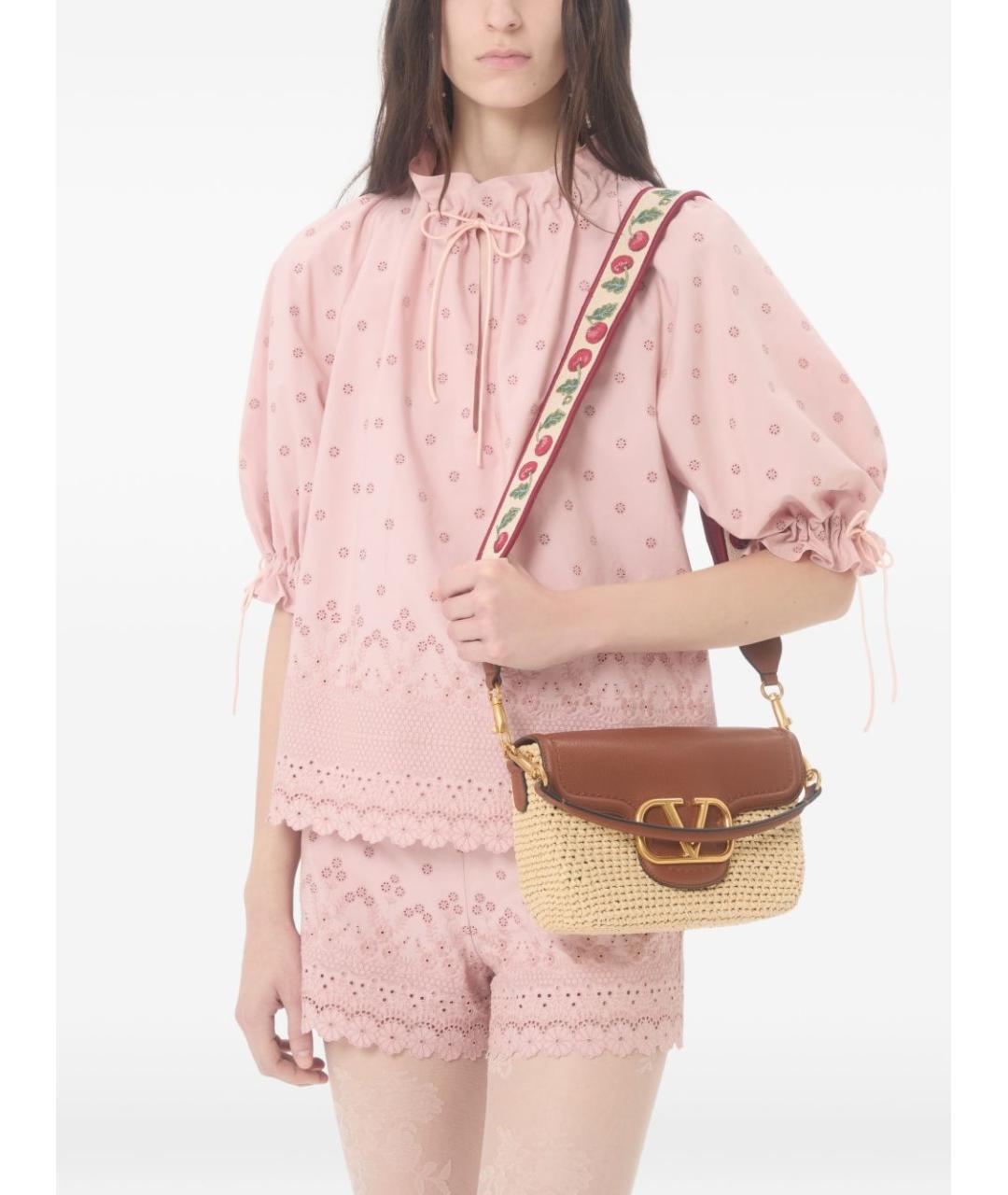 VALENTINO Бежевая пелетеная сумка через плечо, фото 7