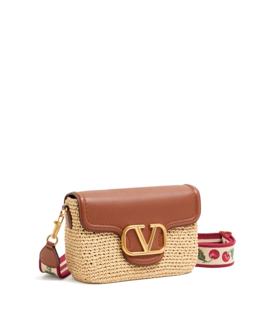 VALENTINO Бежевая пелетеная сумка через плечо, фото 3