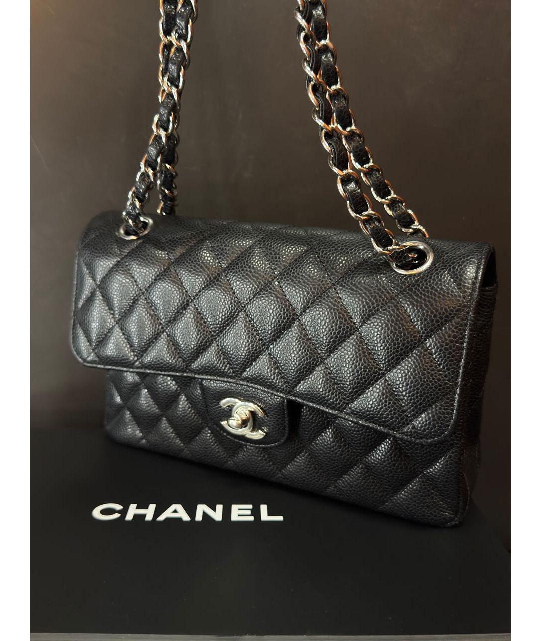 CHANEL Черная кожаная сумка через плечо, фото 8