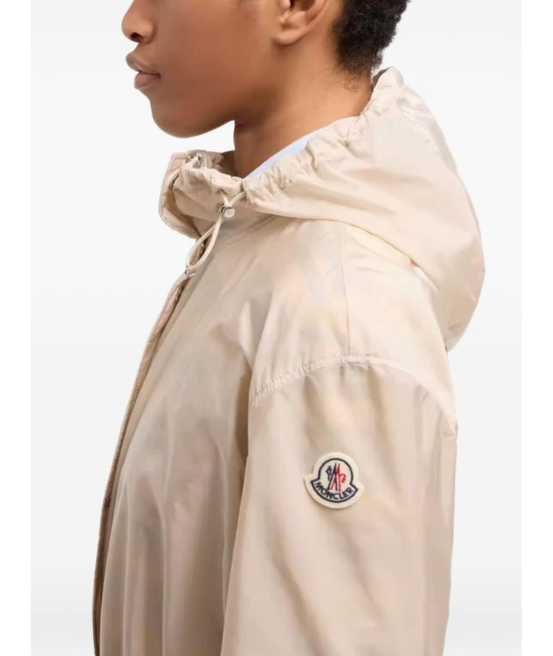 MONCLER Бежевая полиамидовая куртка, фото 3