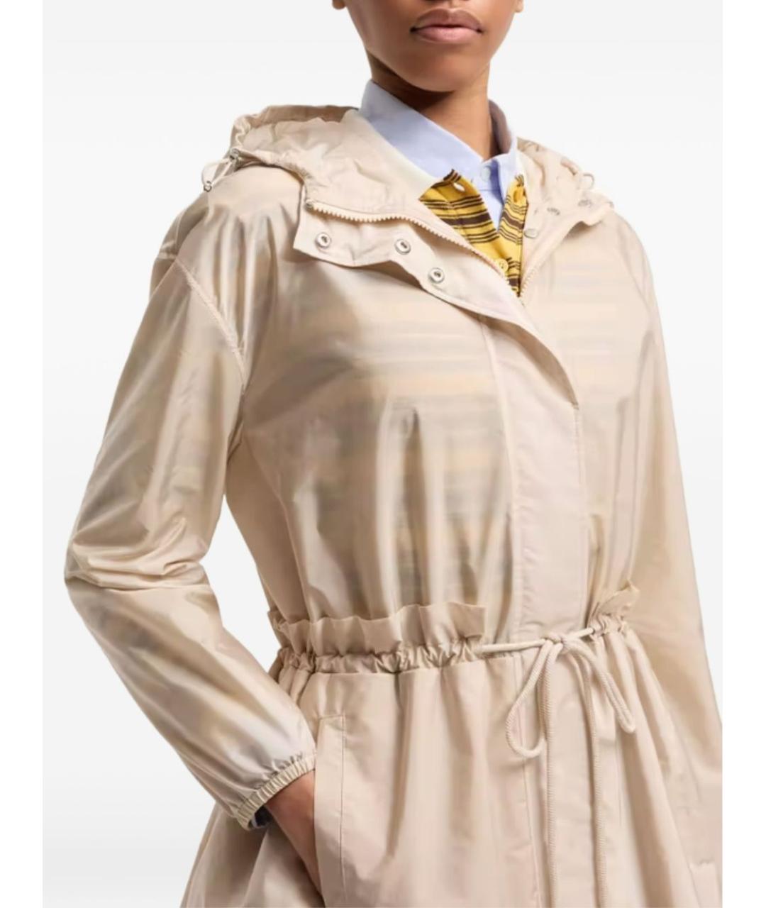 MONCLER Бежевая полиамидовая куртка, фото 4