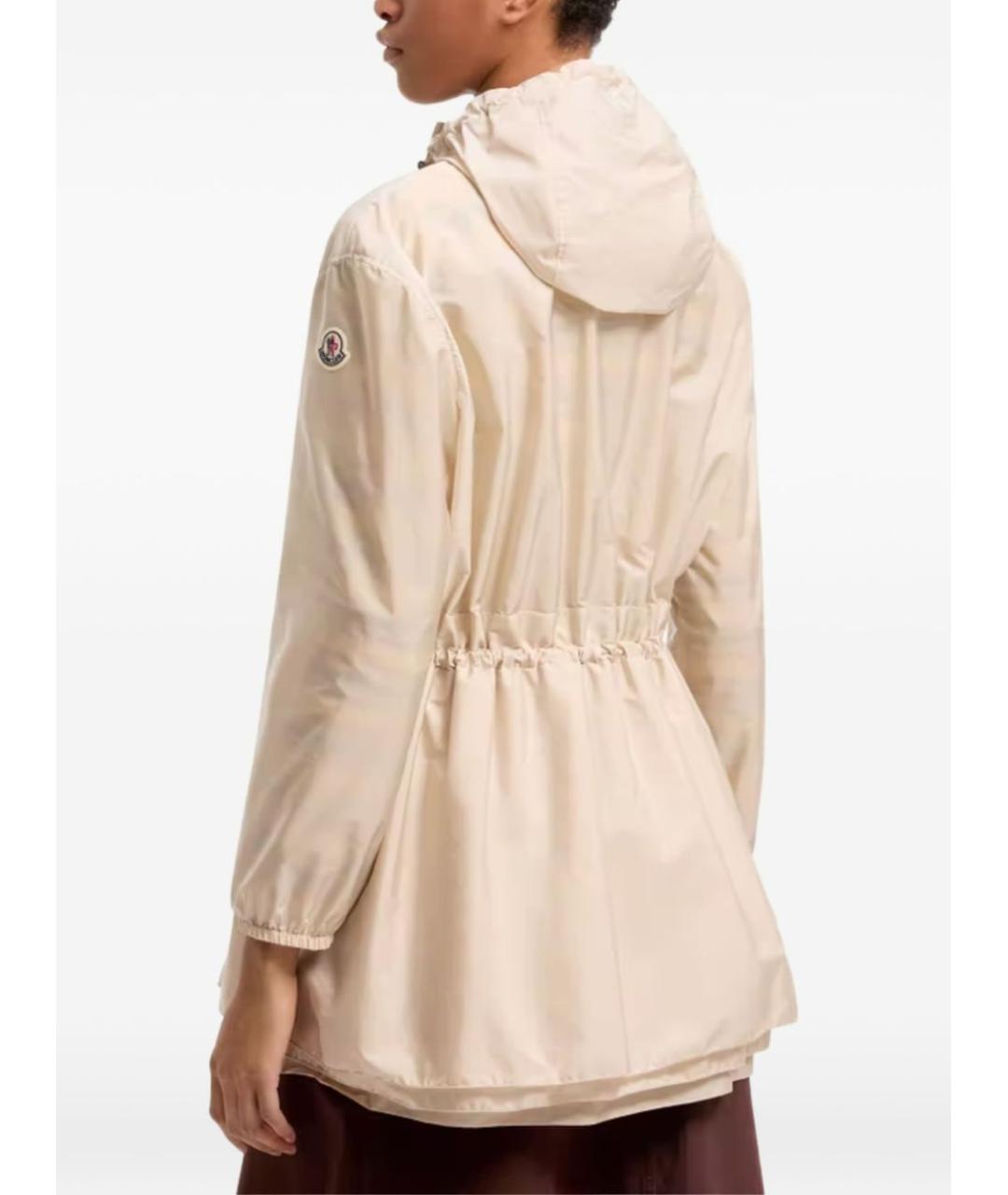 MONCLER Бежевая полиамидовая куртка, фото 5