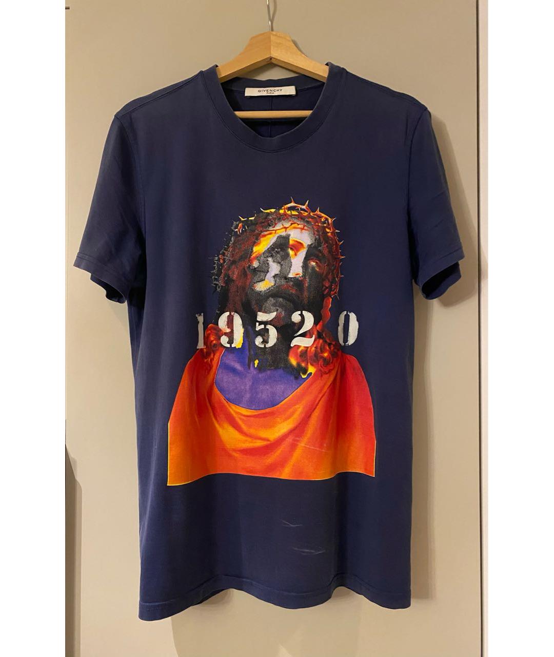 GIVENCHY Темно-синяя хлопковая футболка, фото 6