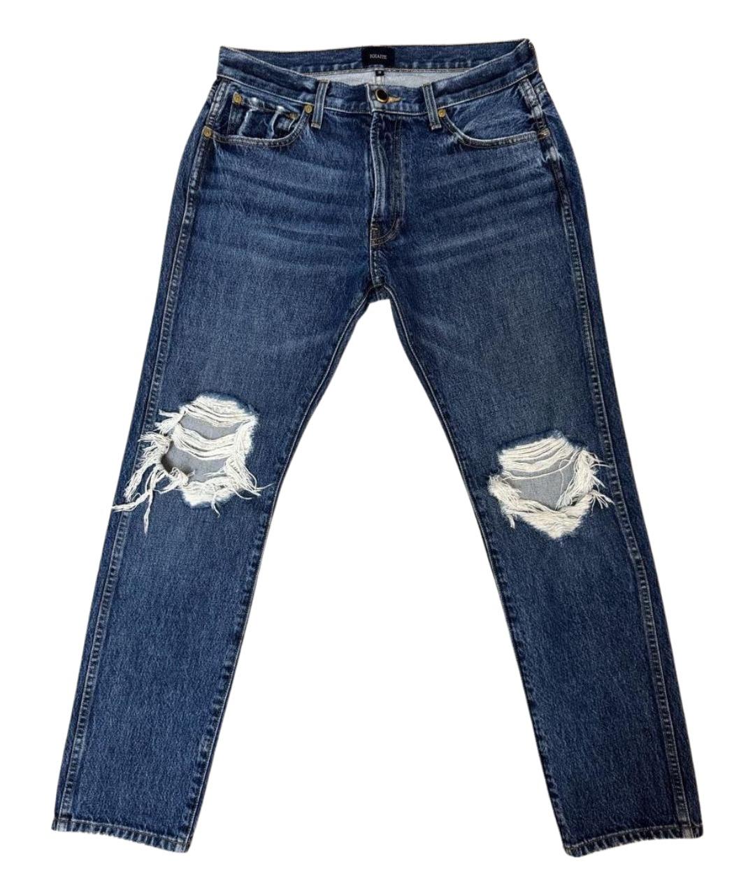 KHAITE Темно-синие хлопковые прямые джинсы, фото 1