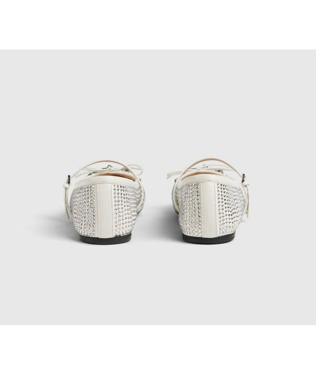 GUCCI Белые кожаные балетки, фото 4