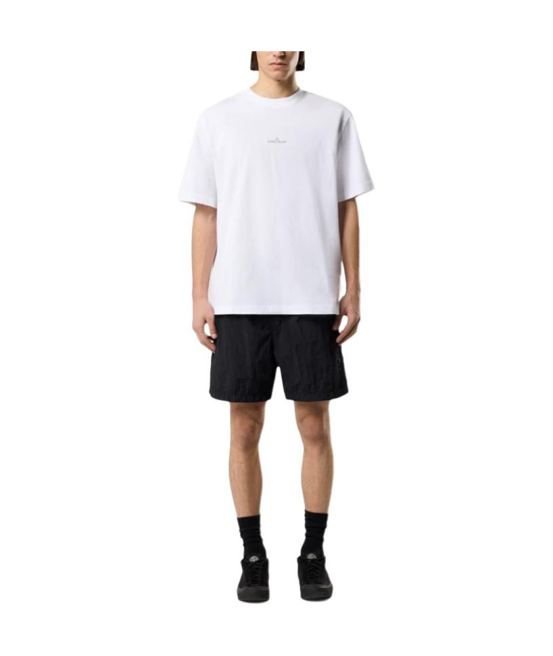 STONE ISLAND Белая футболка, фото 4