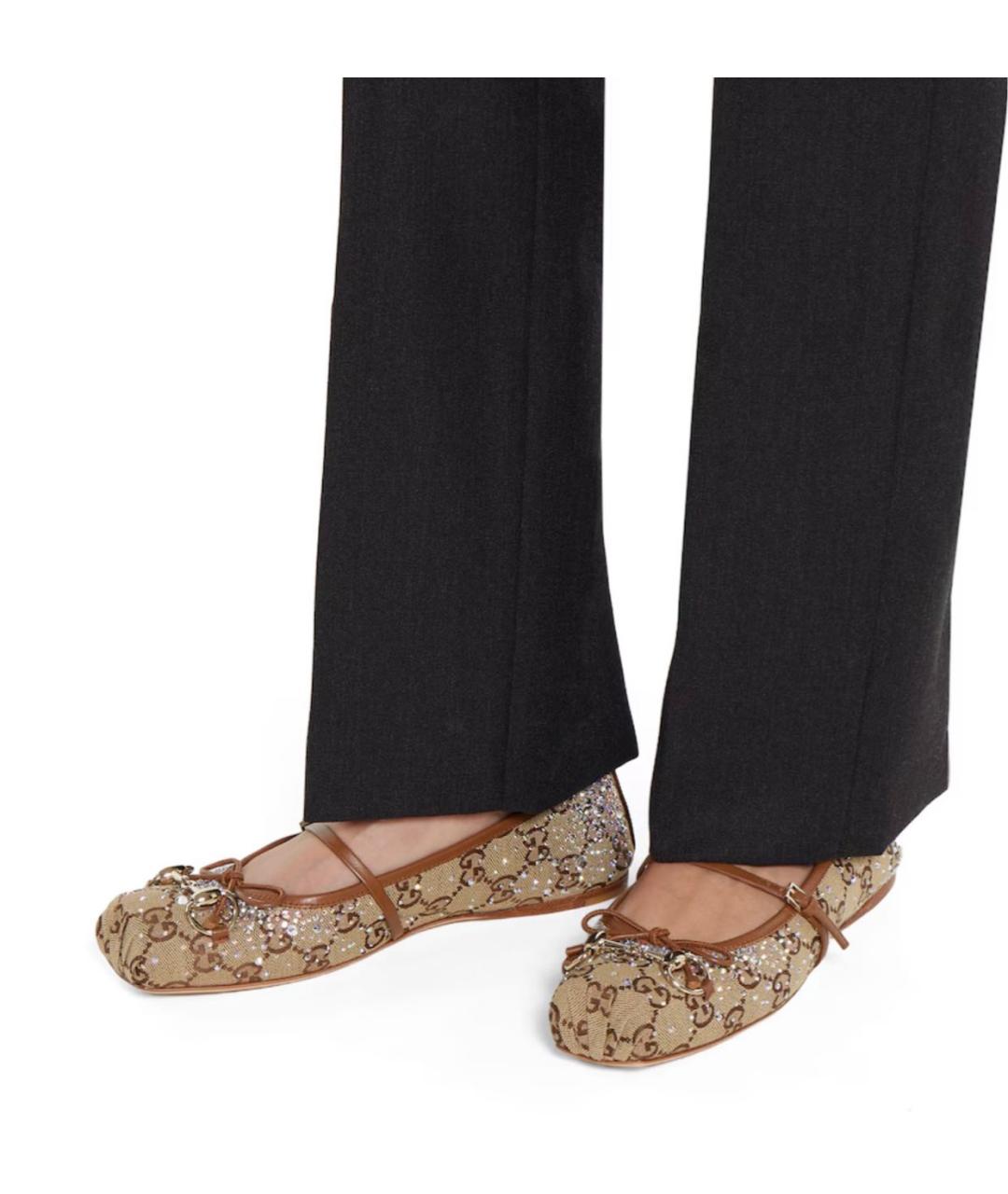 GUCCI Бежевые балетки, фото 3