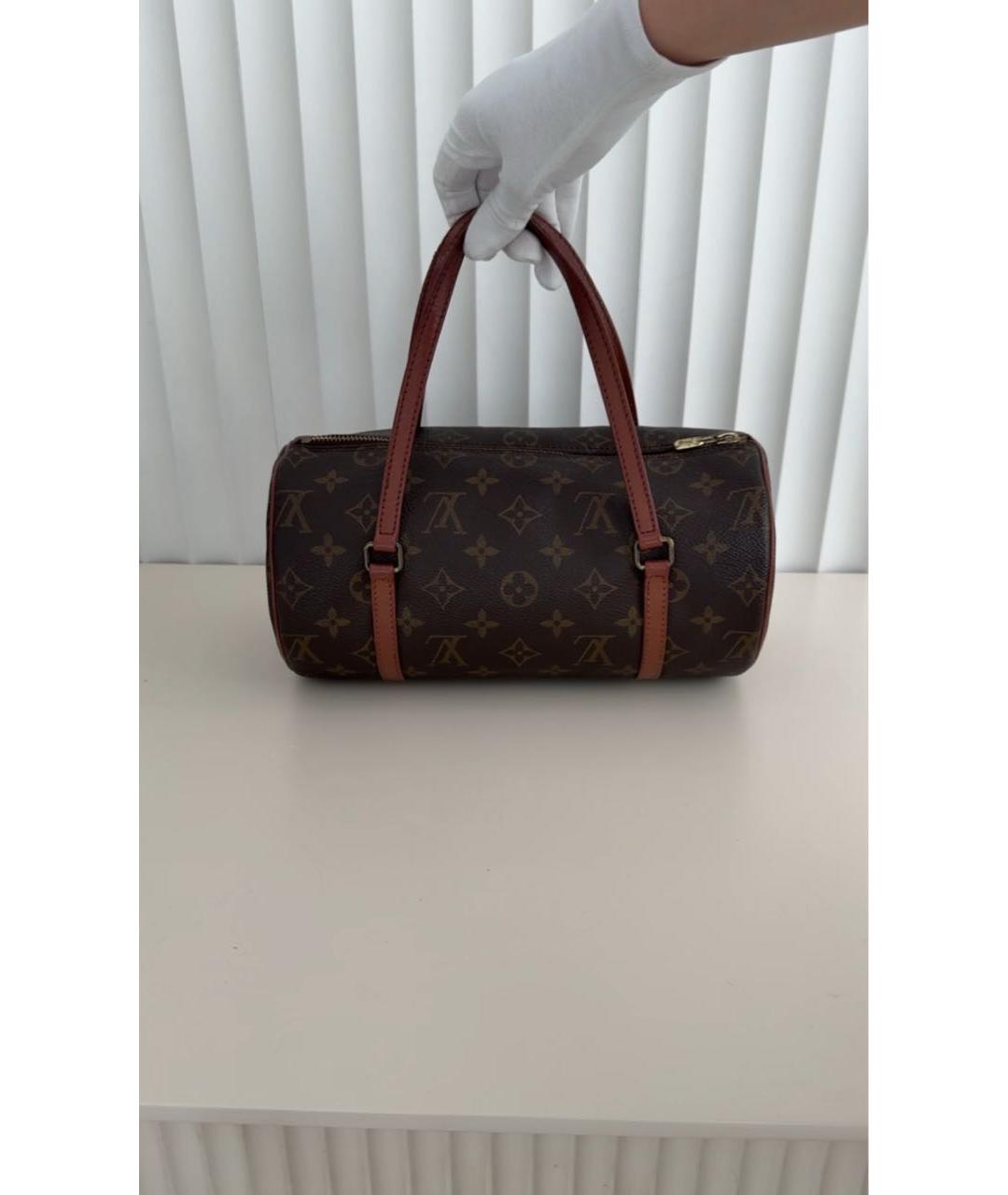 LOUIS VUITTON Коричневая кожаная сумка с короткими ручками, фото 2