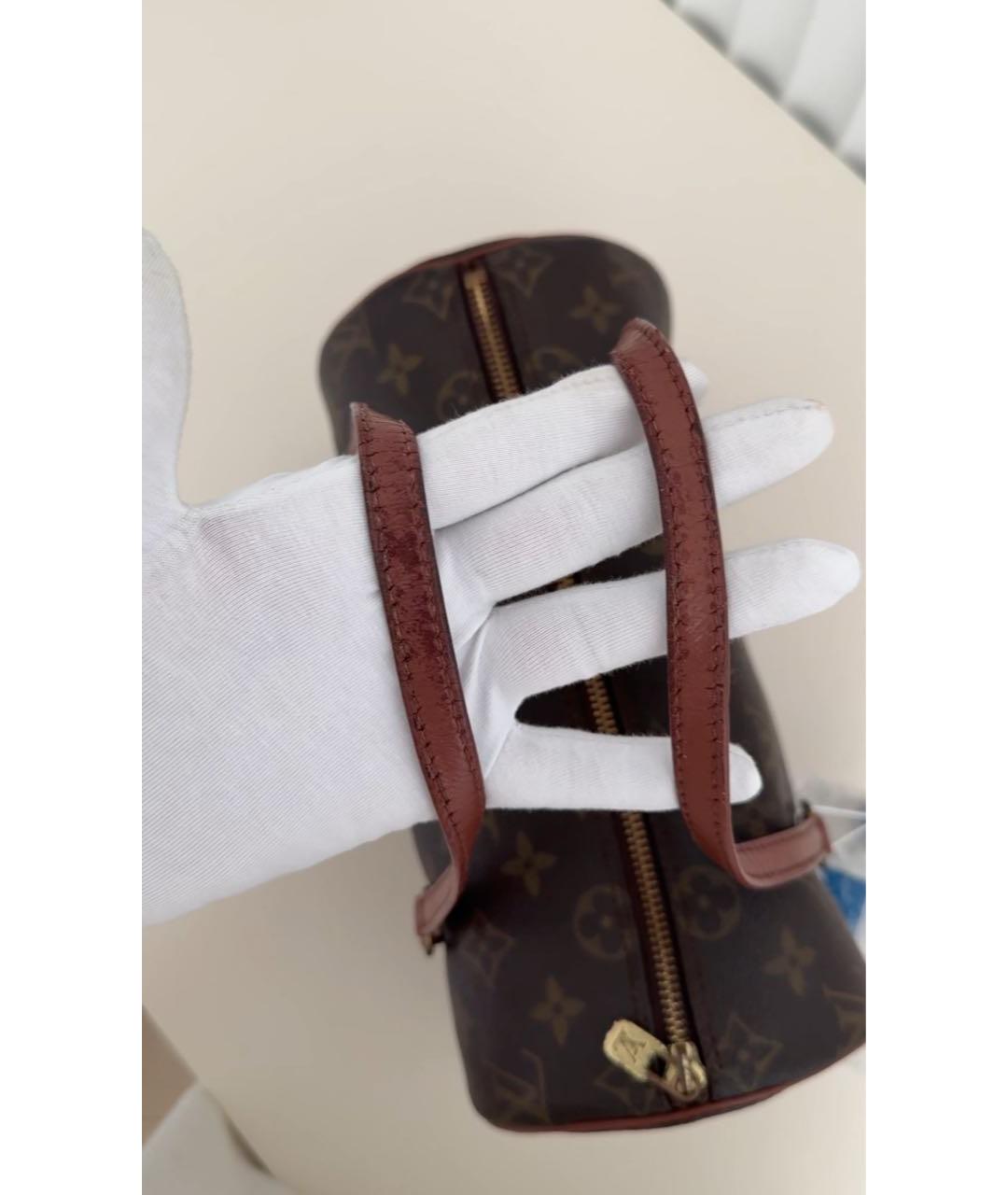 LOUIS VUITTON Коричневая кожаная сумка с короткими ручками, фото 8