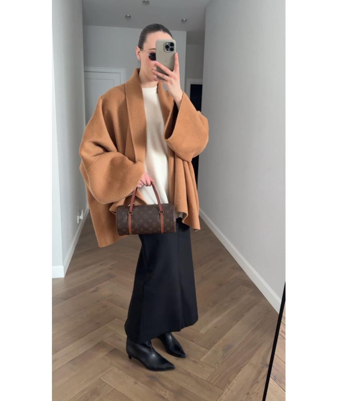 LOUIS VUITTON Коричневая кожаная сумка с короткими ручками, фото 5