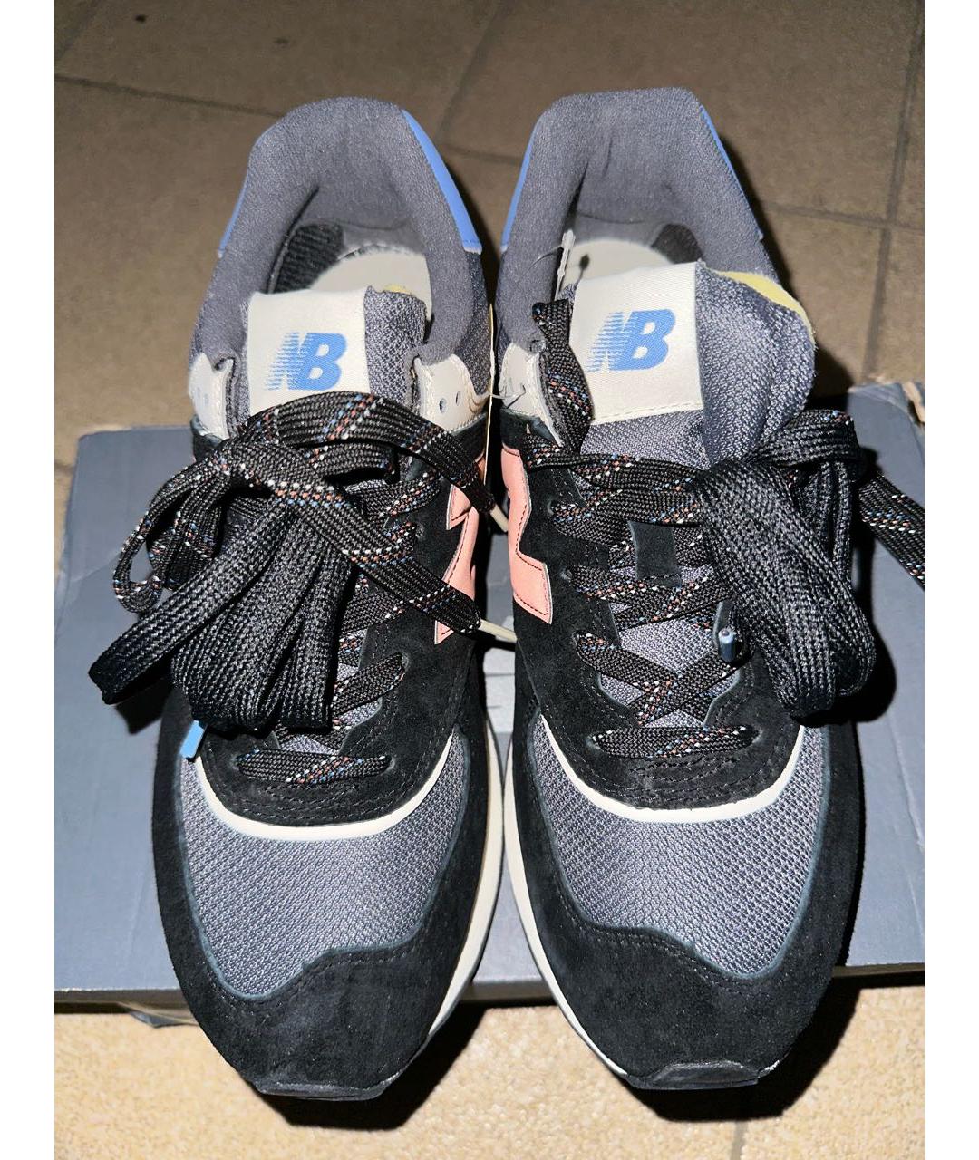 NEW BALANCE Черные замшевые низкие кроссовки / кеды, фото 3