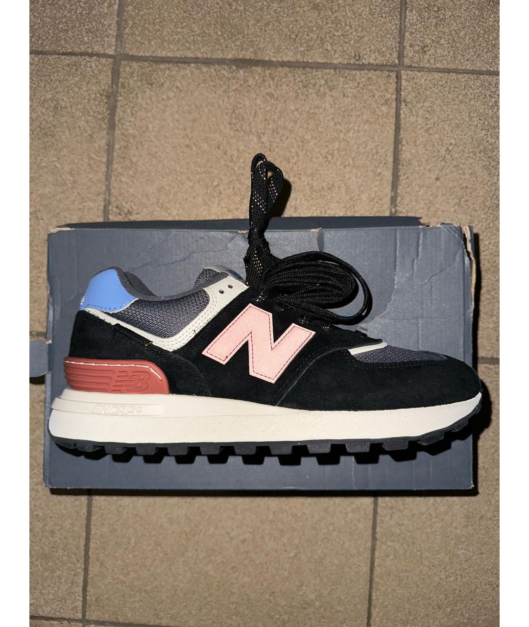 NEW BALANCE Черные замшевые низкие кроссовки / кеды, фото 8