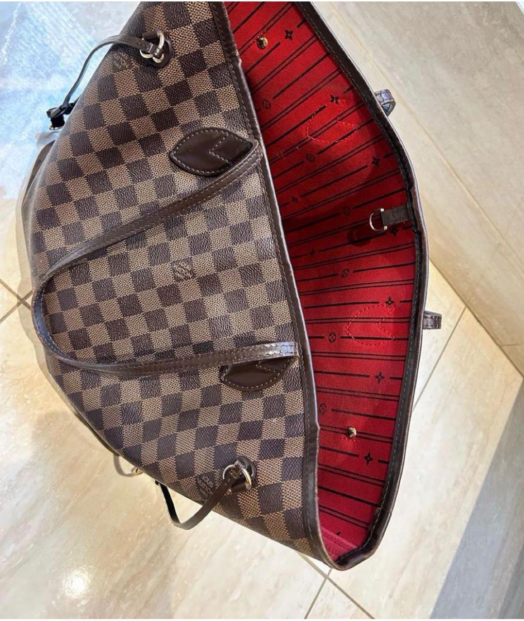 LOUIS VUITTON Коричневая кожаная сумка тоут, фото 4