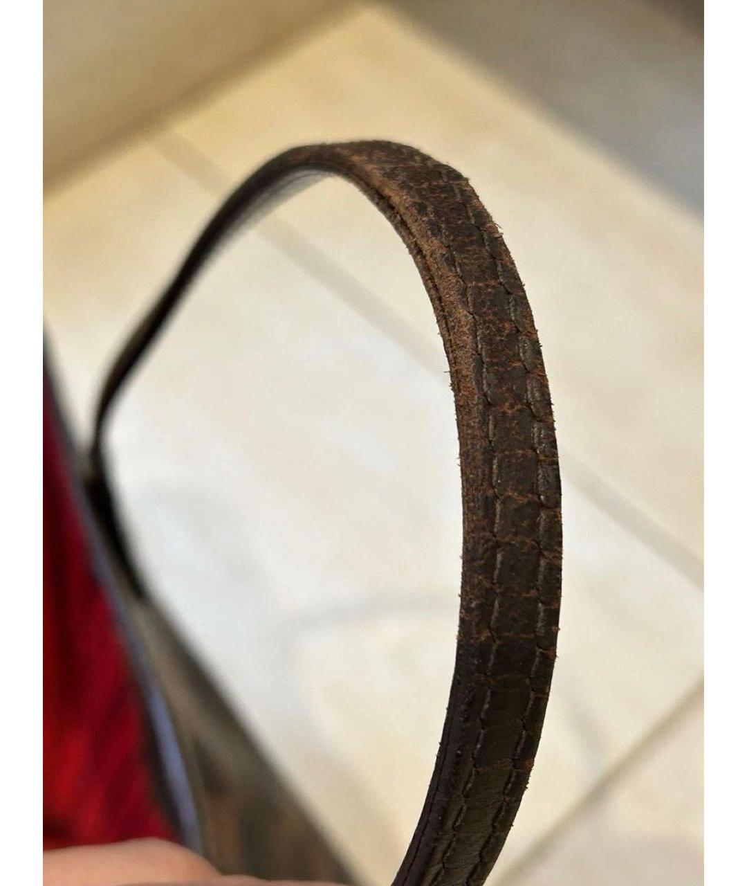 LOUIS VUITTON Коричневая кожаная сумка тоут, фото 5