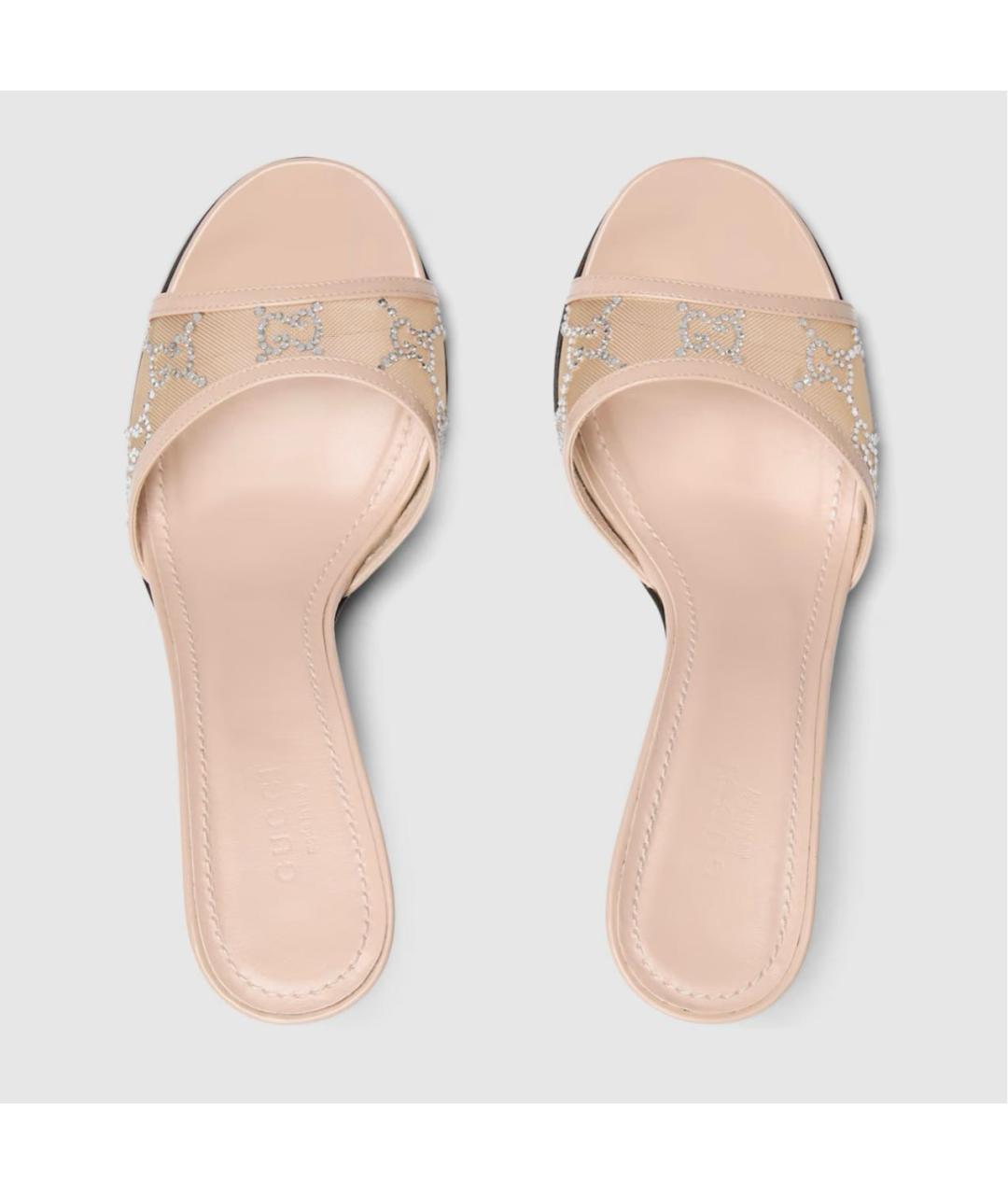 GUCCI Бежевые кожаные мюли, фото 5