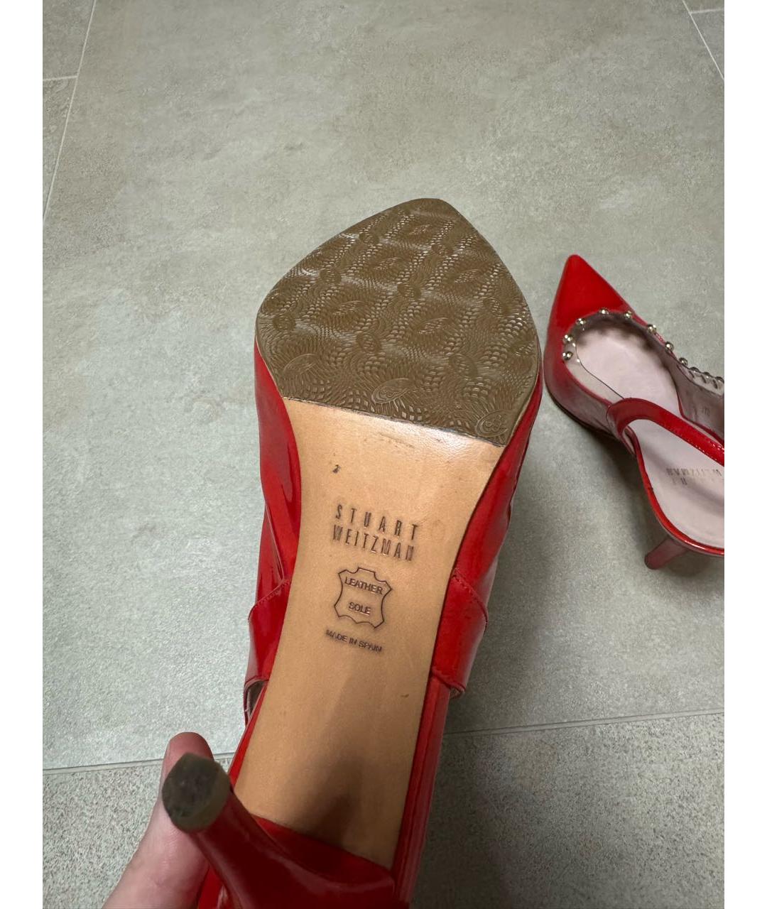 STUART WEITZMAN Красные туфли из лакированной кожи, фото 5
