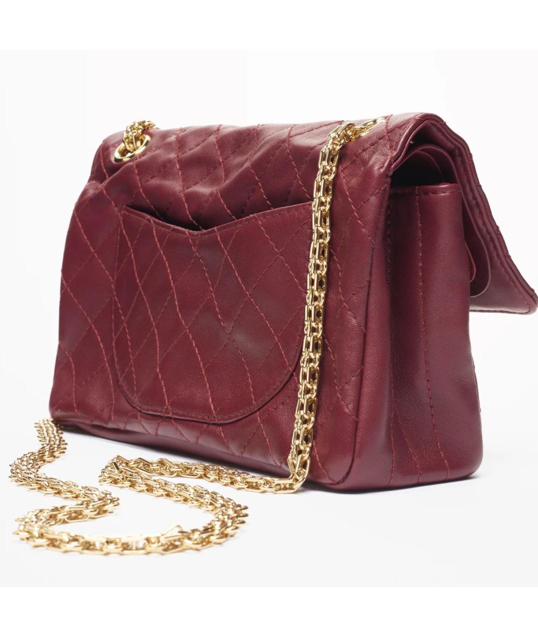 CHANEL Бордовая кожаная сумка через плечо, фото 4