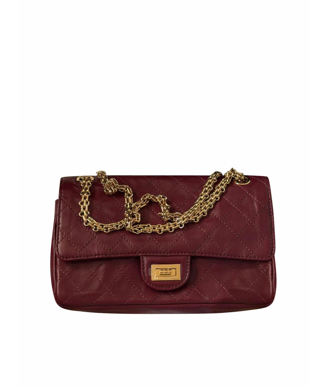 CHANEL Бордовая кожаная сумка через плечо, фото 1