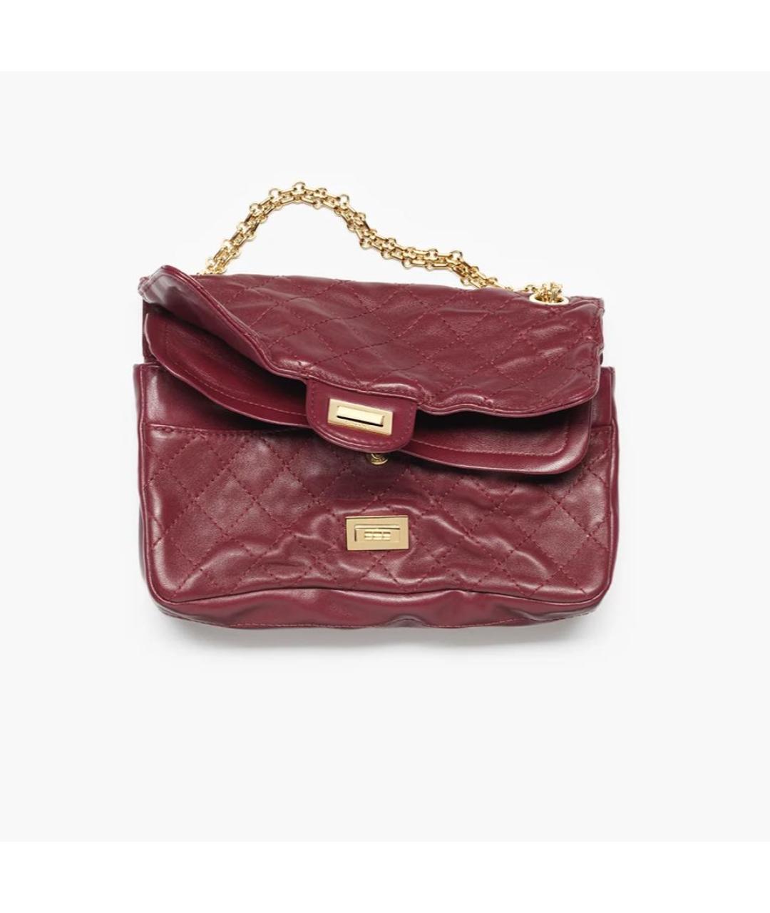 CHANEL Бордовая кожаная сумка через плечо, фото 2