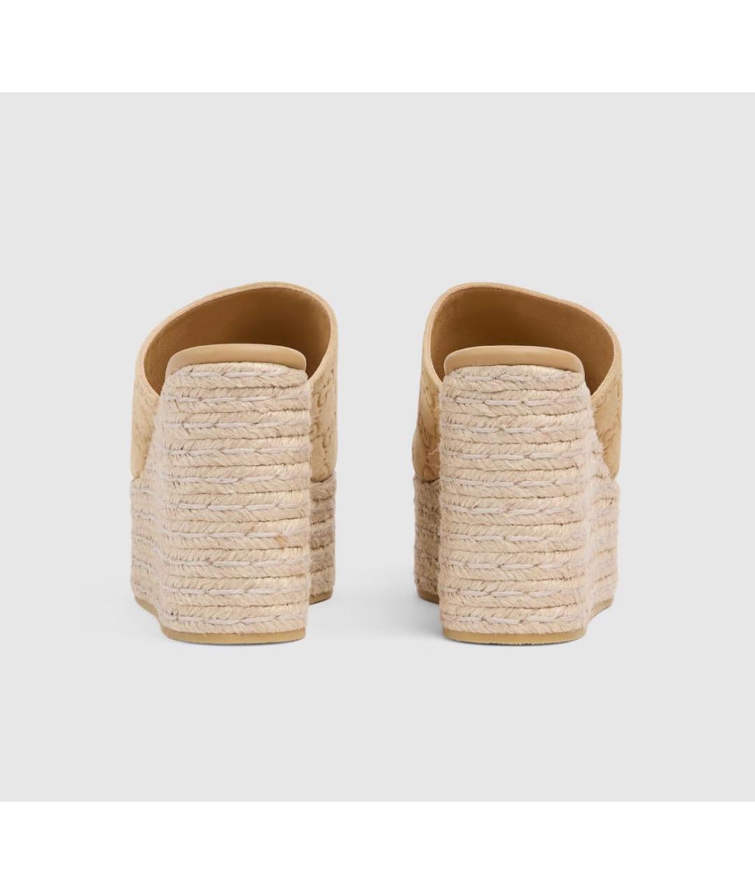 GUCCI Бежевые замшевые эспадрильи, фото 4