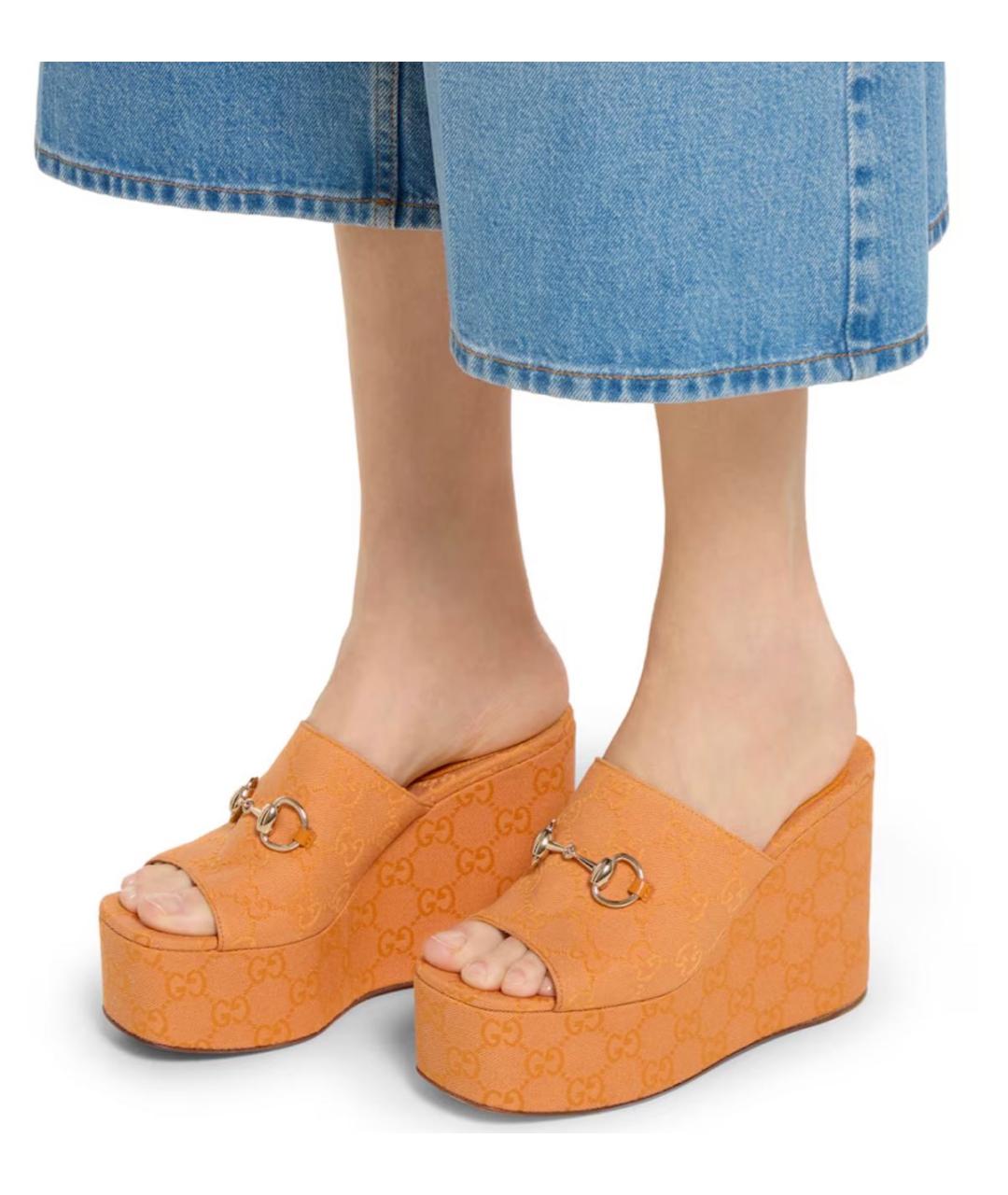GUCCI Оранжевое шлепанцы, фото 3
