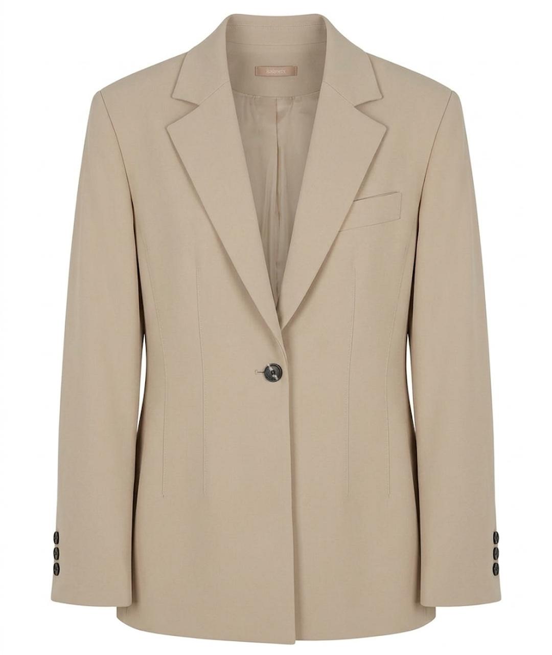 12 STOREEZ Бежевый полиэстеровый жакет/пиджак, фото 1