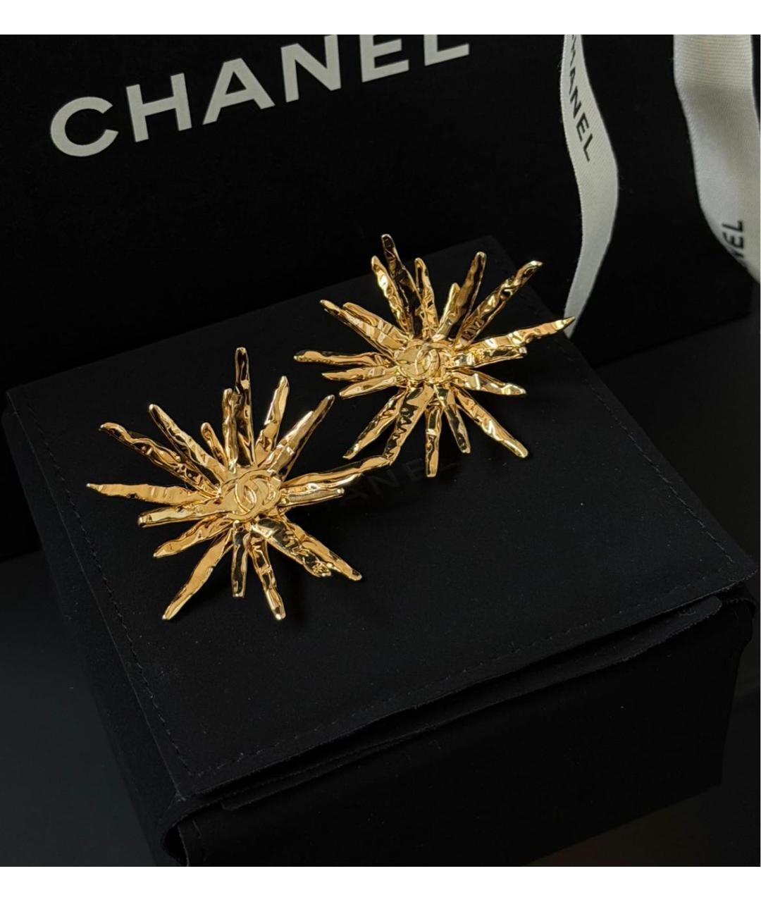 CHANEL Золотые серьги, фото 3