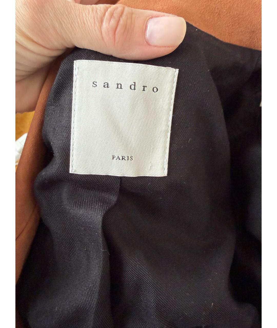 SANDRO Коричневая замшевая куртка, фото 3