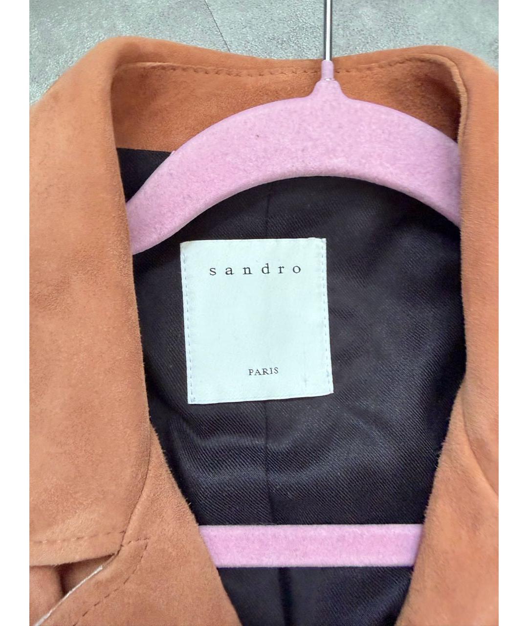 SANDRO Коричневая замшевая куртка, фото 6