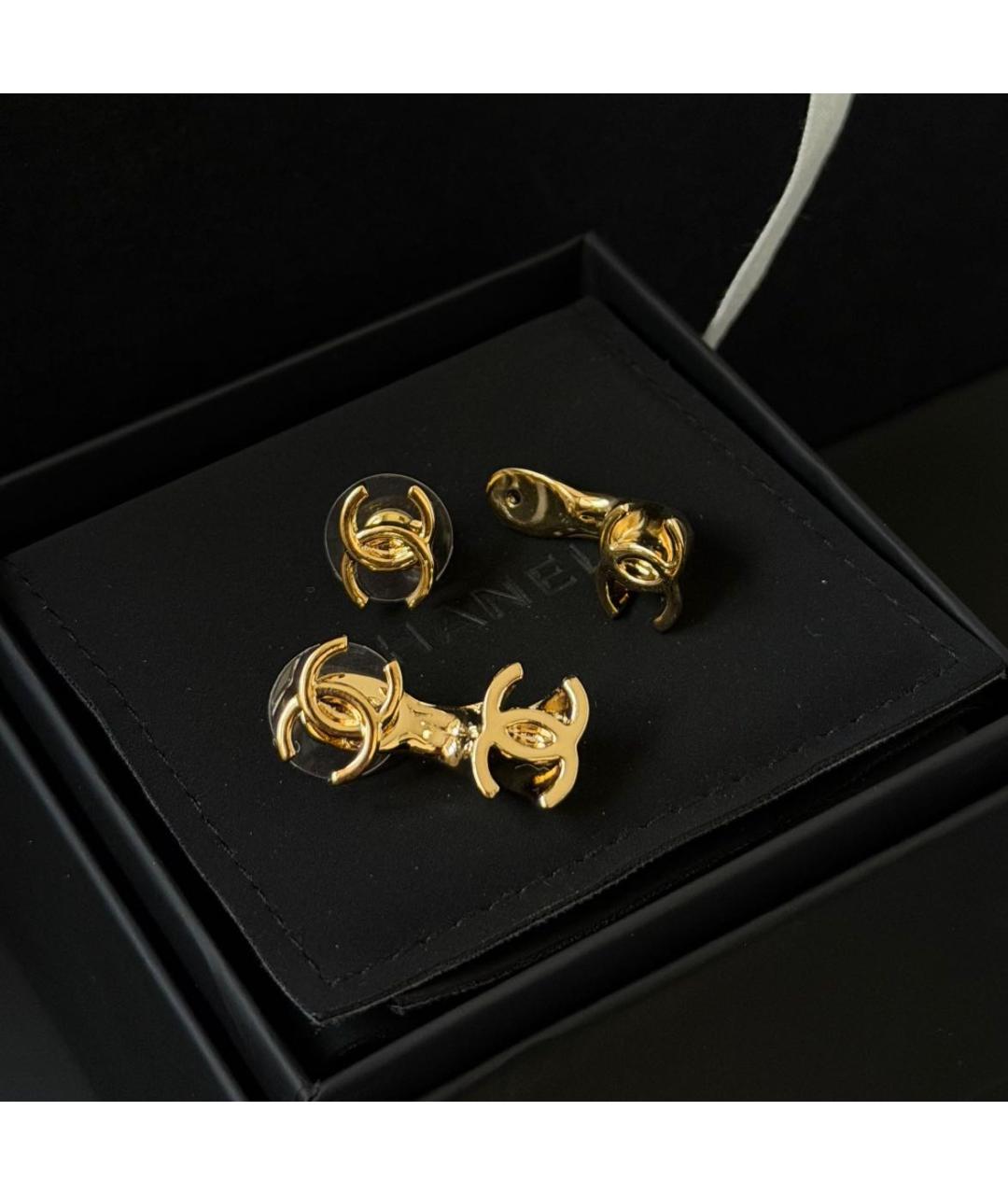 CHANEL Золотые серьги, фото 2