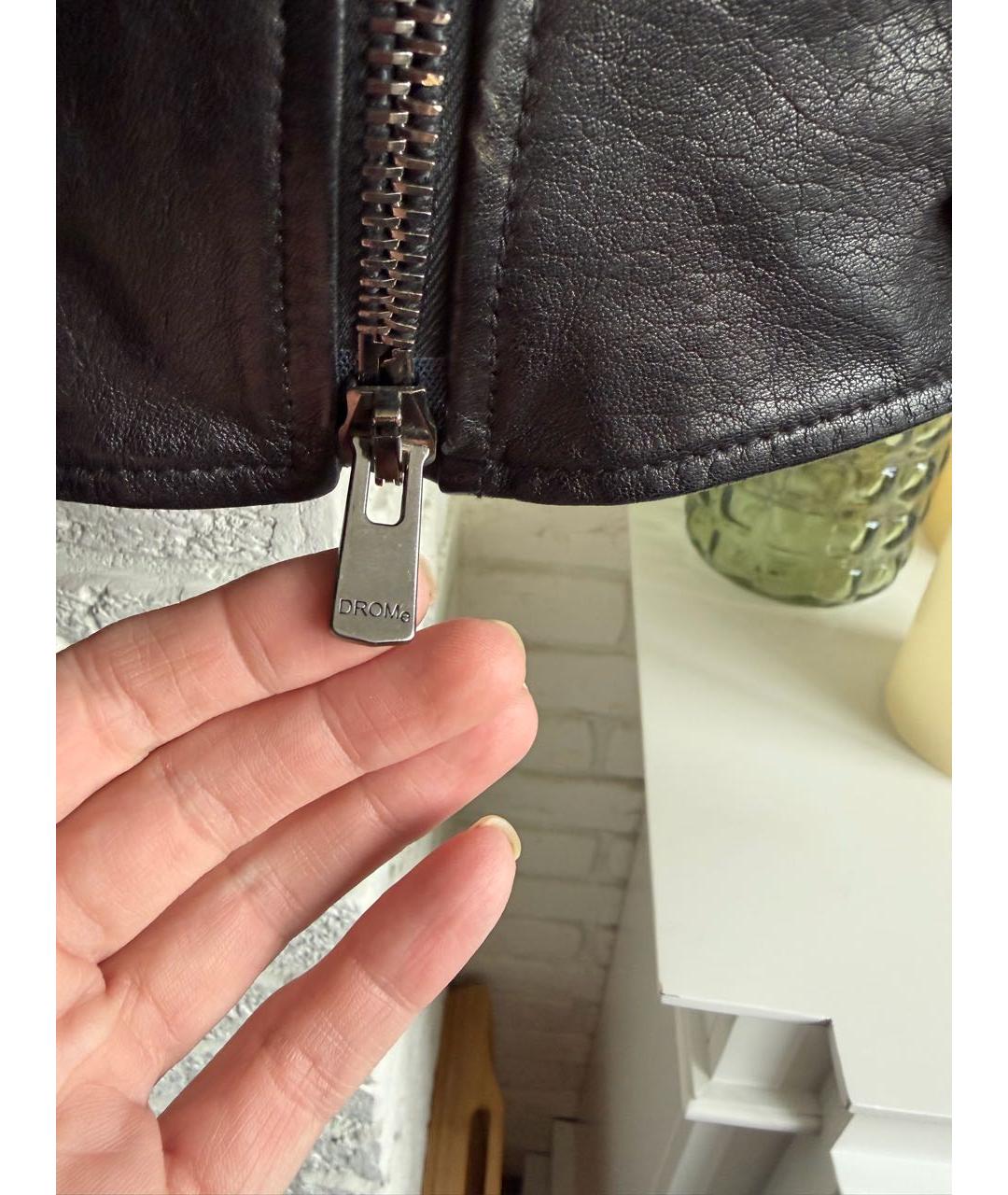 DROME Черная кожаная куртка, фото 8