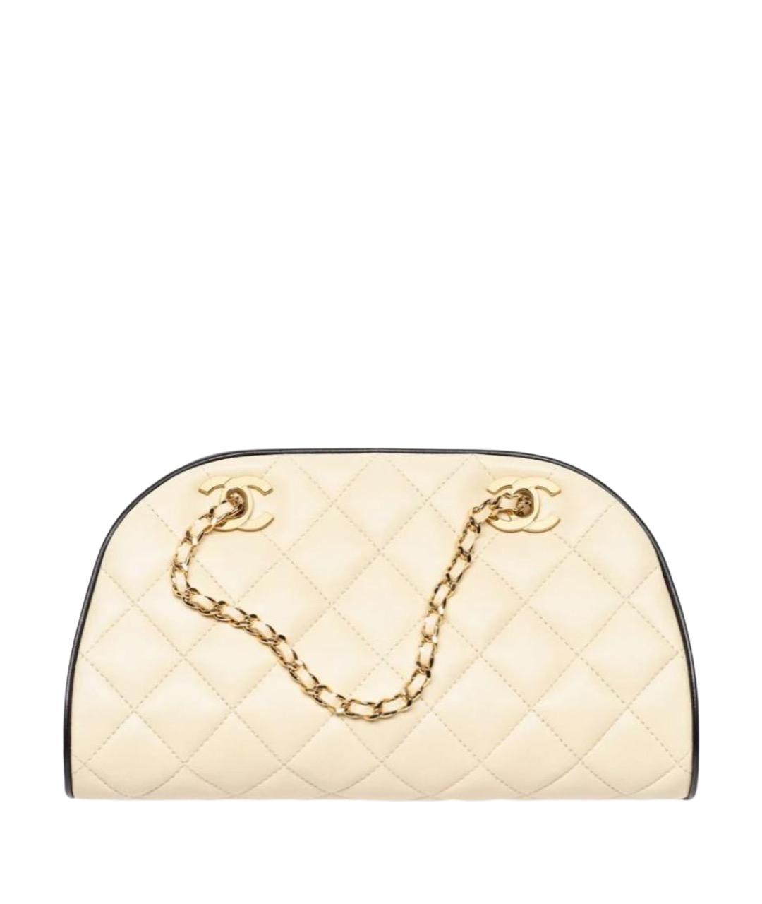 CHANEL Бежевая кожаная сумка через плечо, фото 1