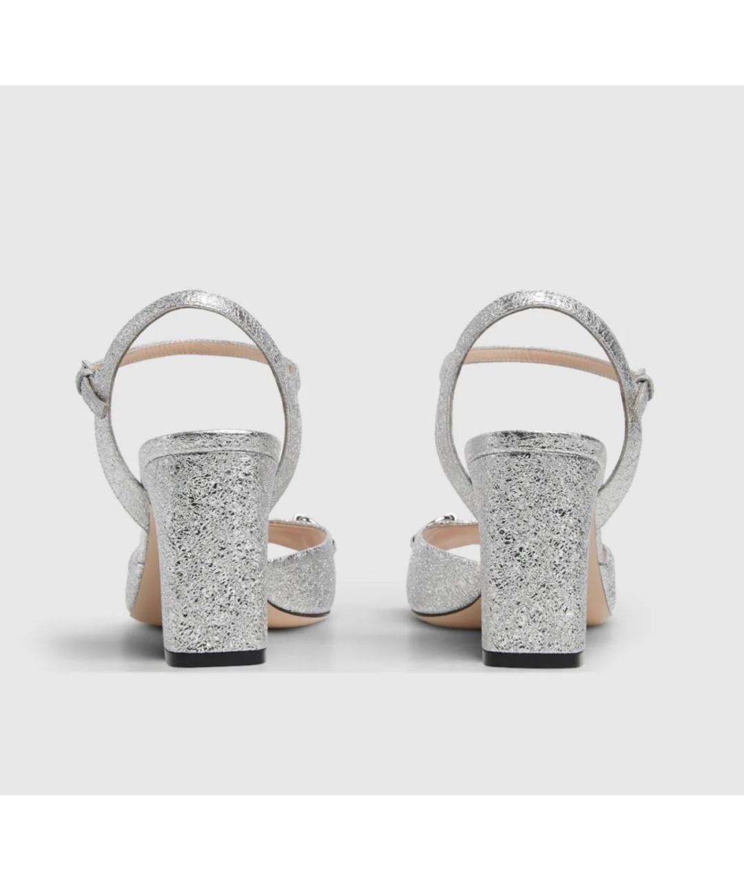 GUCCI Серебряные босоножки, фото 3
