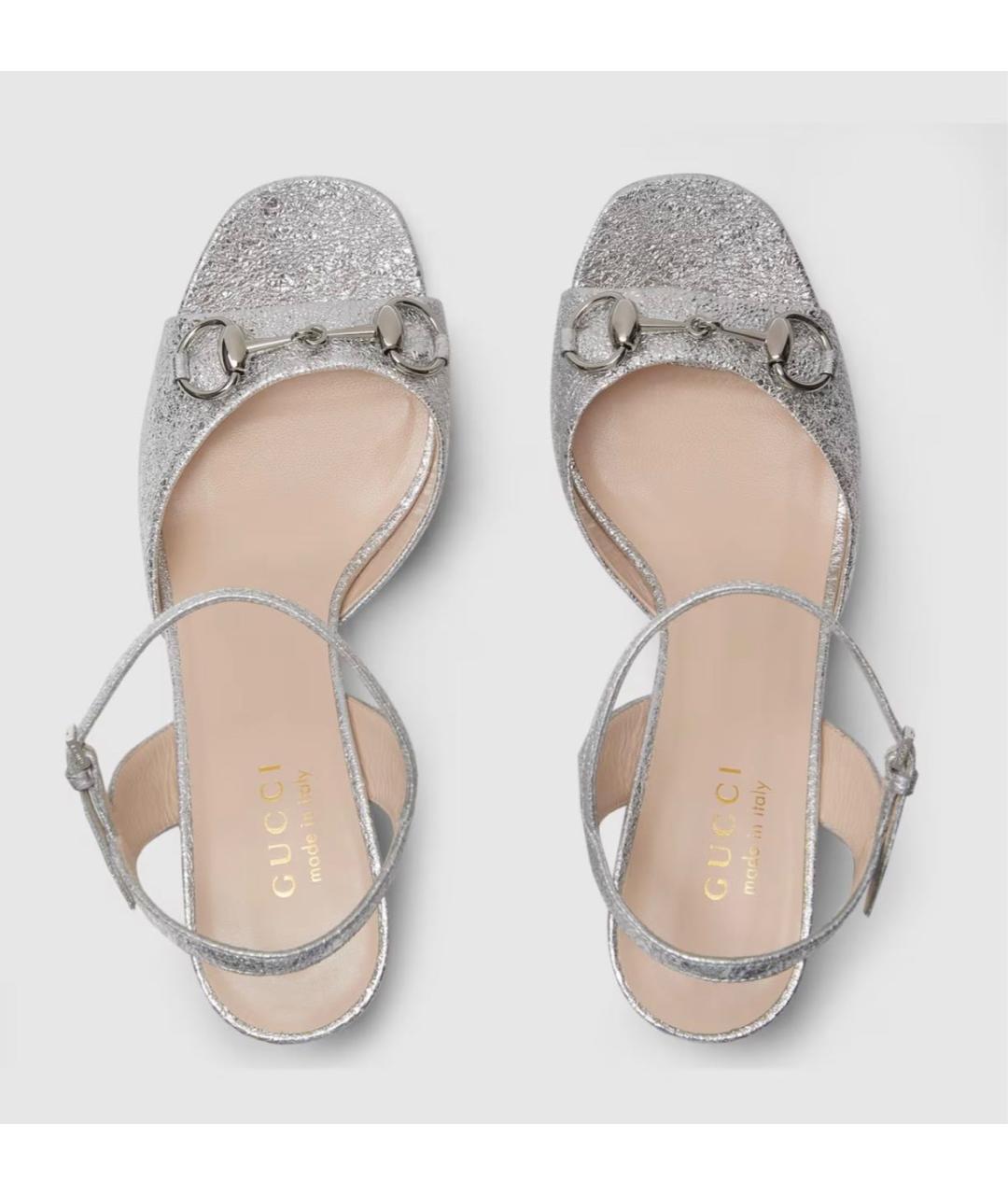 GUCCI Серебряные босоножки, фото 4