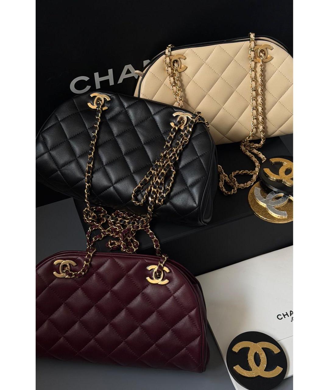 CHANEL Черная кожаная сумка через плечо, фото 2