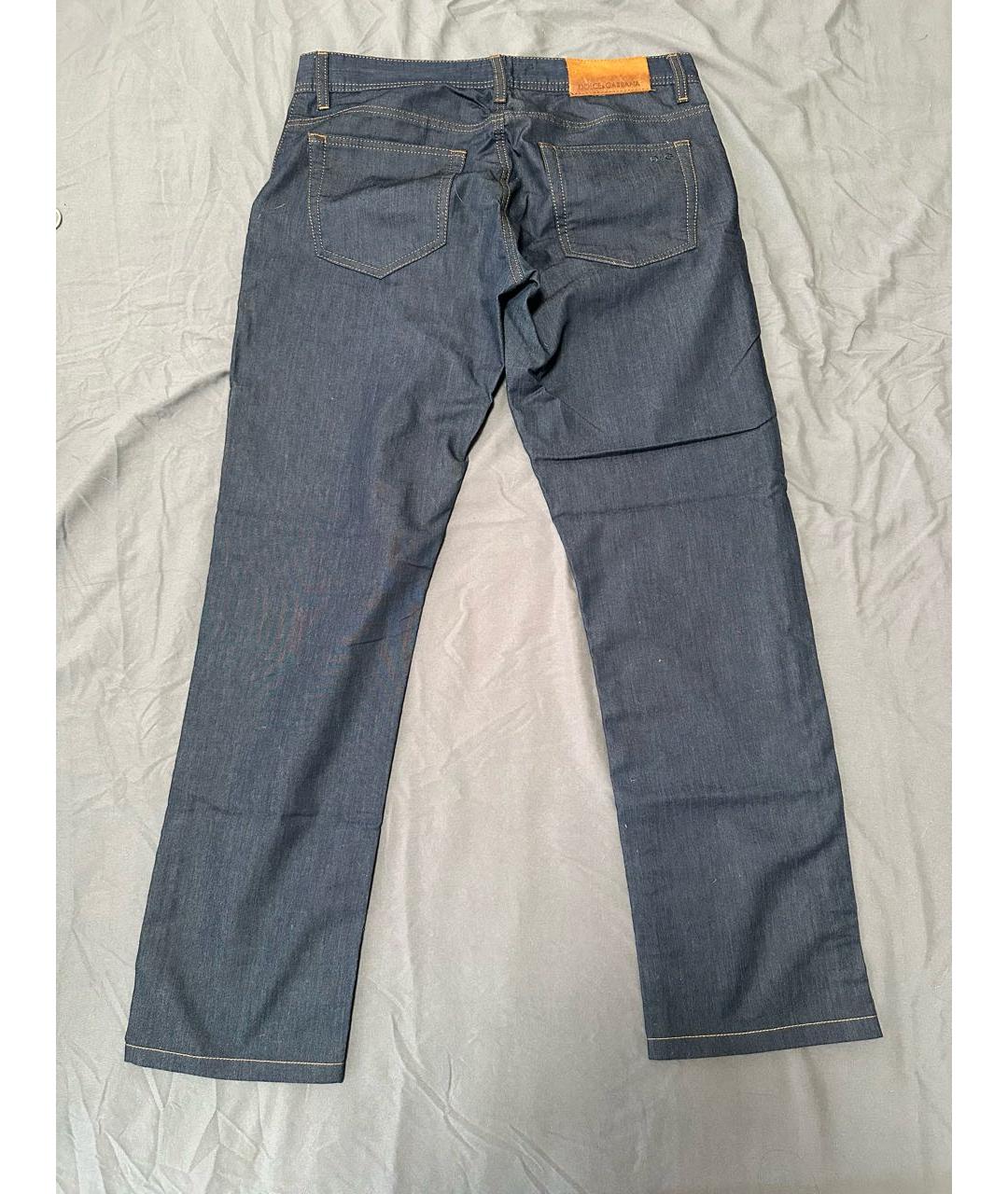 DOLCE&GABBANA Синие хлопковые повседневные брюки, фото 2