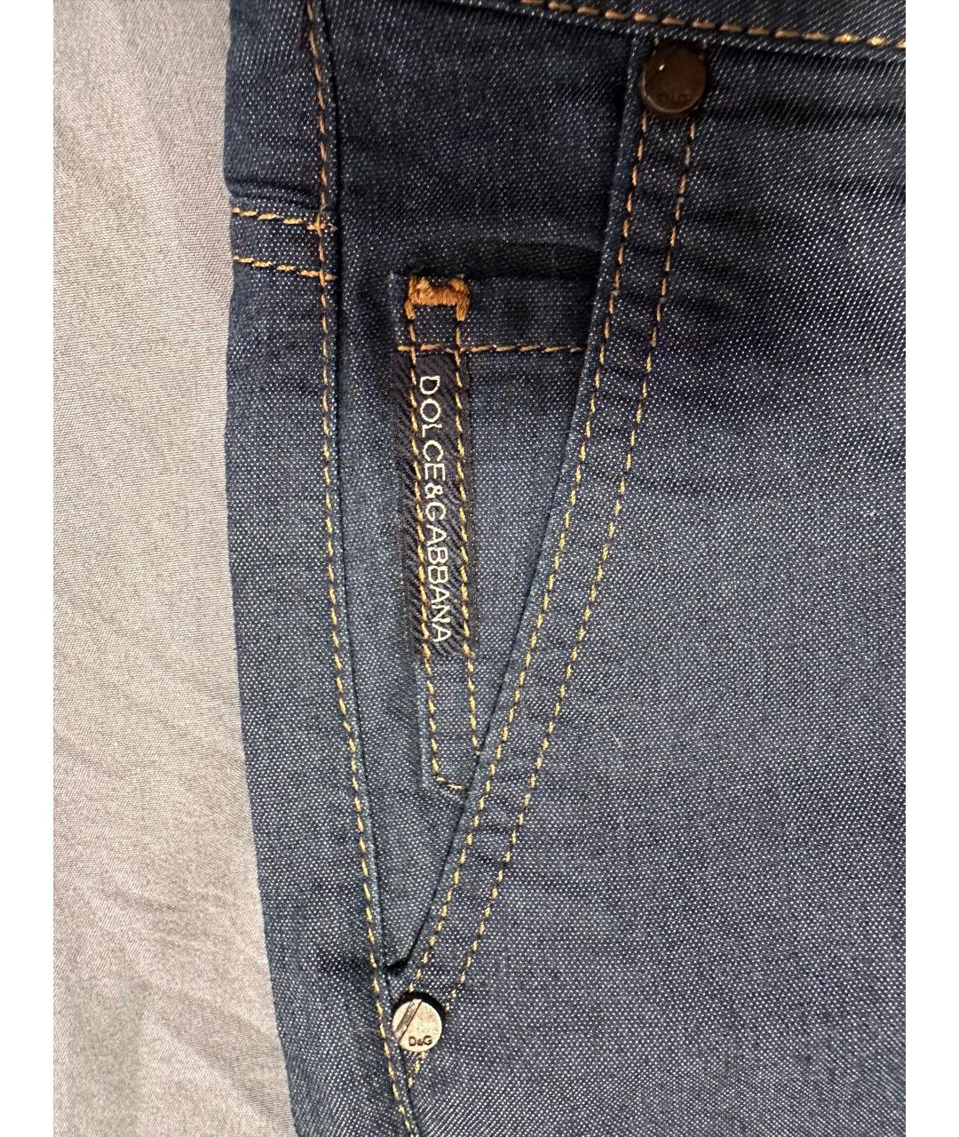 DOLCE&GABBANA Синие хлопковые повседневные брюки, фото 5