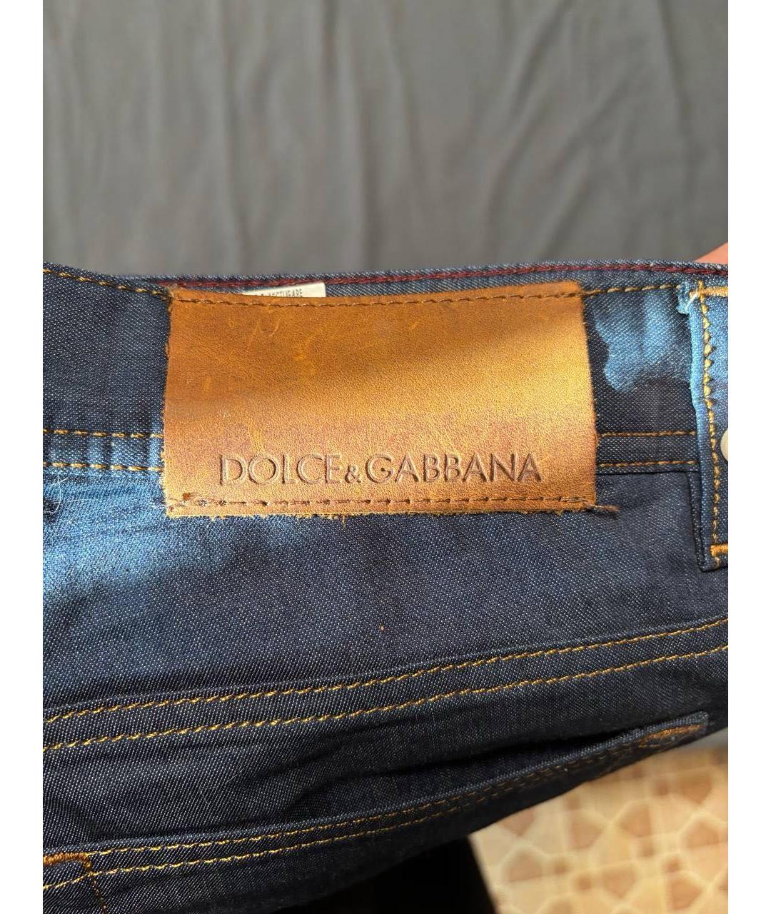 DOLCE&GABBANA Синие хлопковые повседневные брюки, фото 4