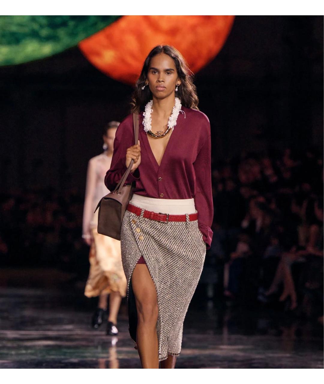 CHANEL Бордовый шелковый кардиган, фото 3