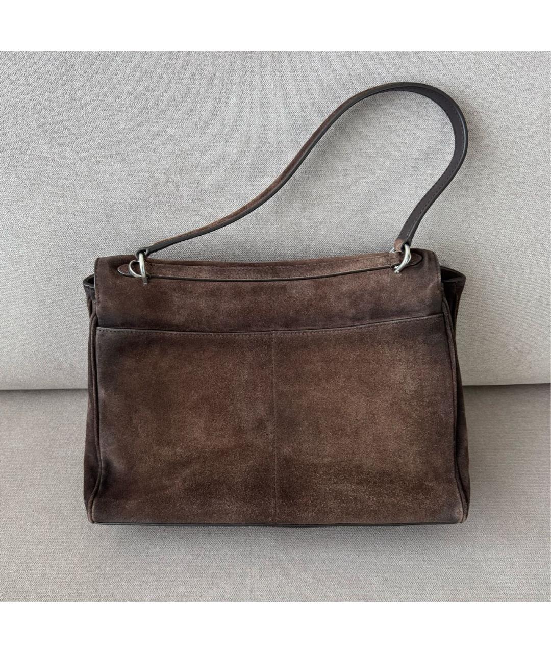 BALENCIAGA Коричневая замшевая сумка через плечо, фото 3