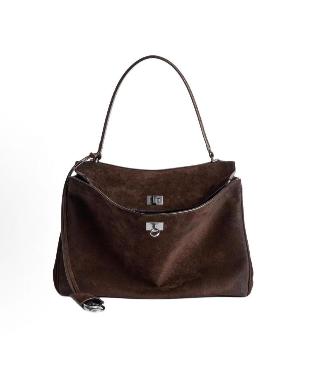 BALENCIAGA Коричневая замшевая сумка через плечо, фото 9