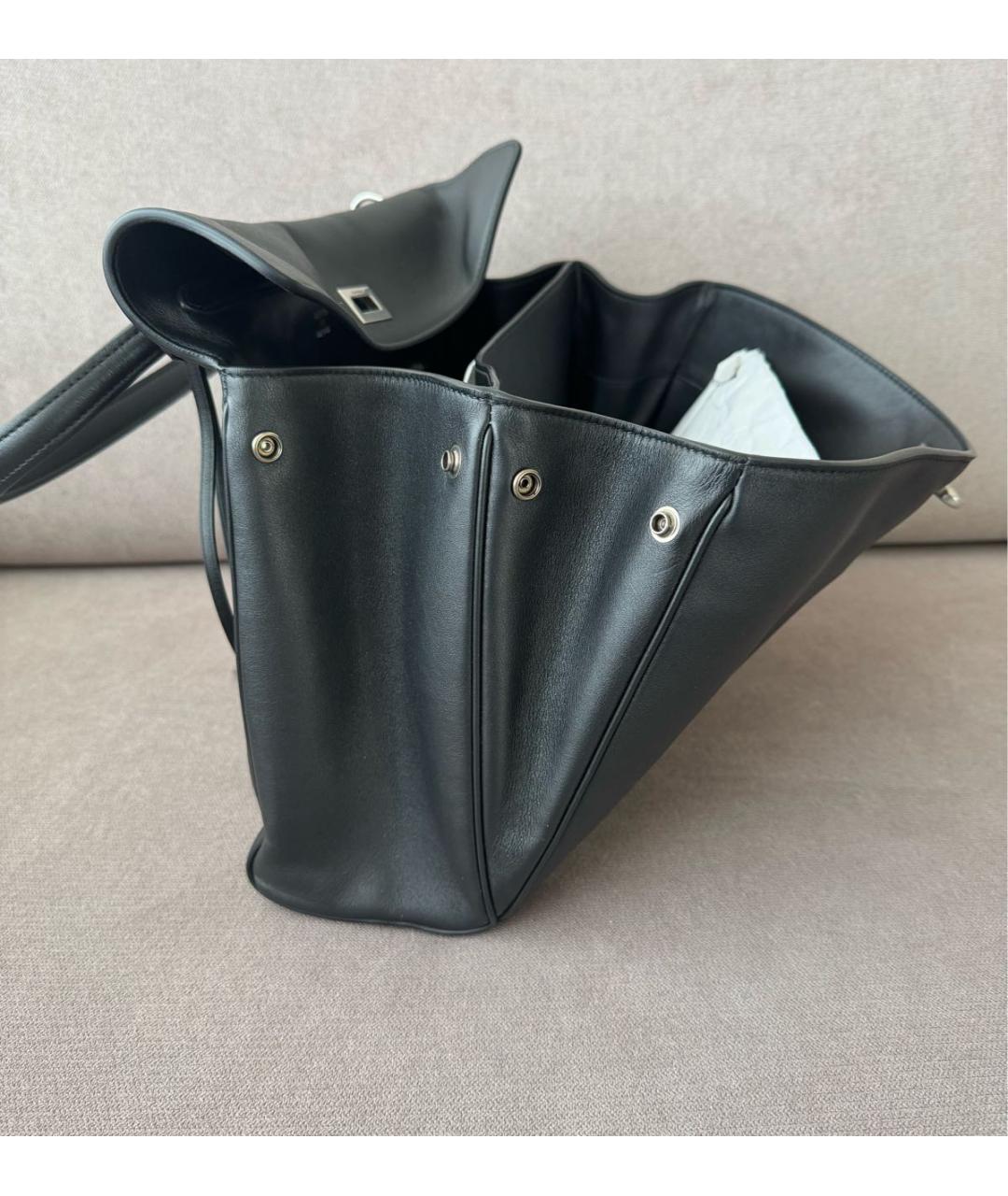 BALENCIAGA Черная кожаная сумка через плечо, фото 4