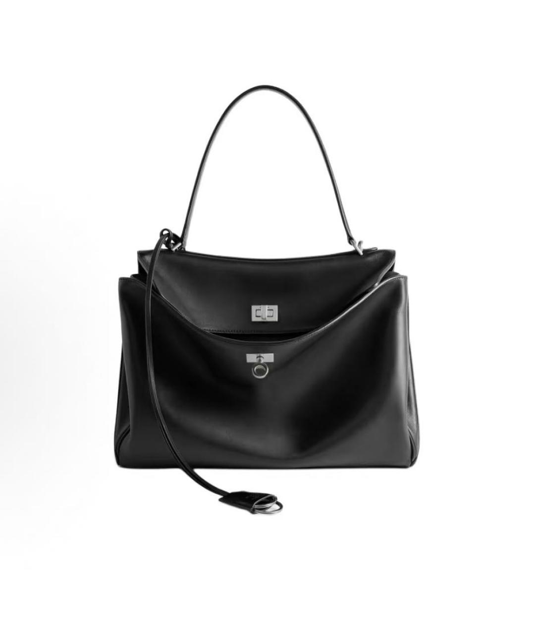 BALENCIAGA Черная кожаная сумка через плечо, фото 9